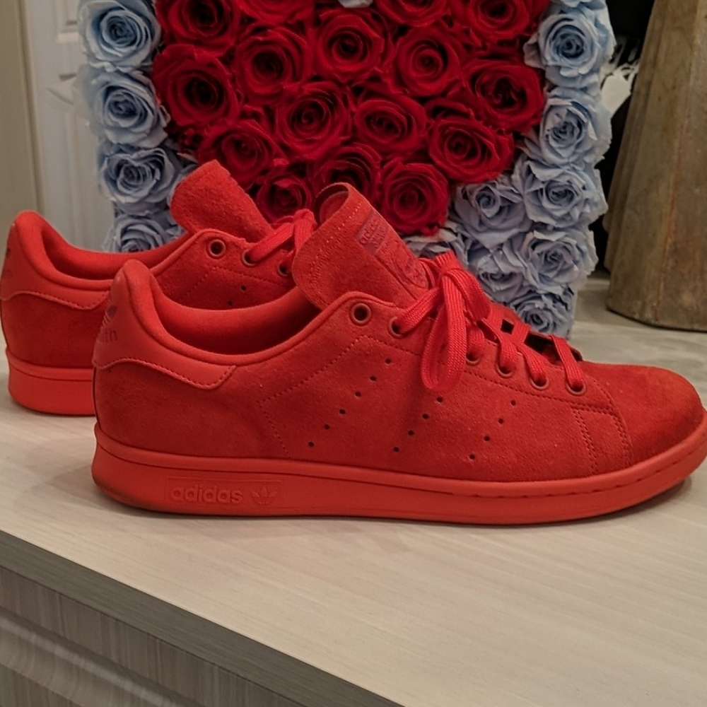 Men's Red Suede Addidas Sneakers